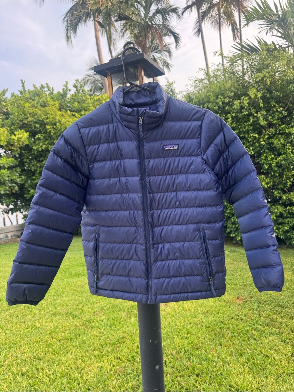 Patagonia Worn Wear Navy Blue Puffer Jacket Down Kids Medium 10 Unisex